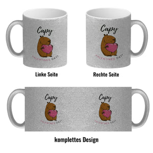 Capy Valentines Day Kaffeebecher mit niedlichem Capybara Motiv