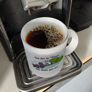Panda Kaffeebecher mit Spruch Ich bin in Rente Ich muss gar nix