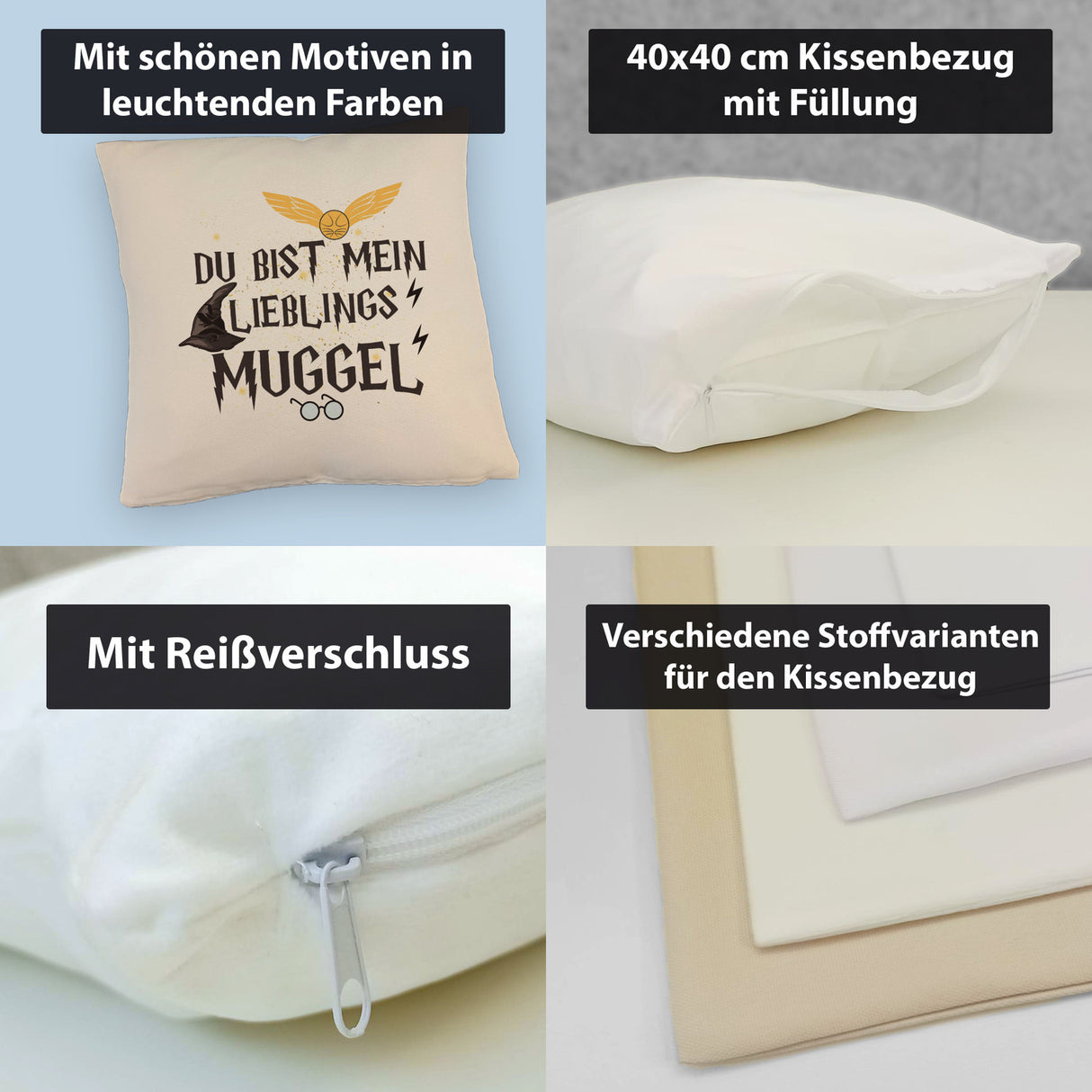 Lieblingsmuggel Kissen für Zauberschüler und Hexen
