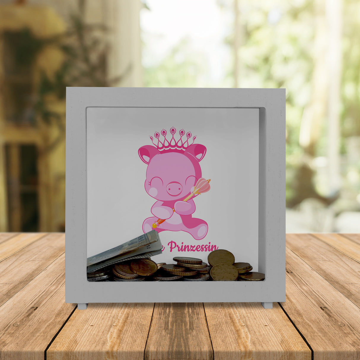 Kleine Prinzessin Spardose mit niedlichem Schweinchen