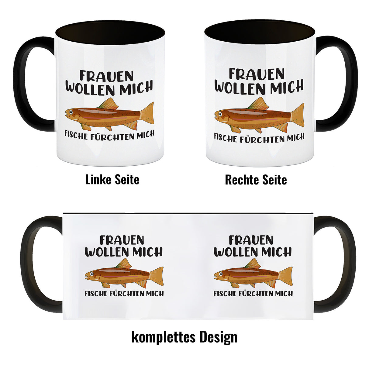 Frauenheld und Angler Kaffeebecher mit Spruch