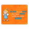 Engel Metallschild in 15x20 cm mit Spruch- Ich spreche Ironie mit Sarkasmus-Akzent