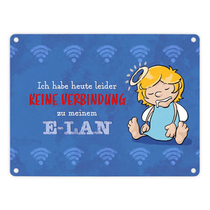 Engel Metallschild in 15x20 cm mit Spruch- Ich spreche Ironie mit Sarkasmus-Akzent