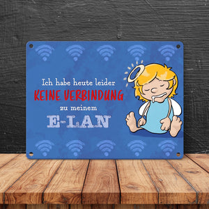 Engel Metallschild in 15x20 cm mit Spruch- Ich spreche Ironie mit Sarkasmus-Akzent