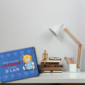 Engel Metallschild in 15x20 cm mit Spruch- Ich spreche Ironie mit Sarkasmus-Akzent