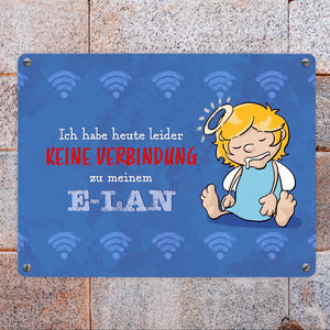 Engel Metallschild in 15x20 cm mit Spruch- Ich spreche Ironie mit Sarkasmus-Akzent