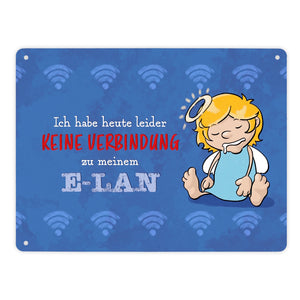 Engel Metallschild in 15x20 cm mit Spruch- Ich spreche Ironie mit Sarkasmus-Akzent