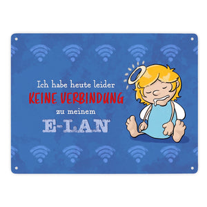 Engel Metallschild in 15x20 cm mit Spruch- Ich spreche Ironie mit Sarkasmus-Akzent