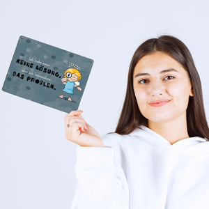 Engel Metallschild in 15x20 cm mit Spruch- Ich spreche Ironie mit Sarkasmus-Akzent