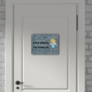 Engel Metallschild in 15x20 cm mit Spruch- Ich spreche Ironie mit Sarkasmus-Akzent