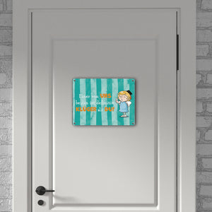 Engel Metallschild in 15x20 cm mit Spruch- Ich spreche Ironie mit Sarkasmus-Akzent