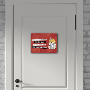 Engel Metallschild in 15x20 cm mit Spruch- Ich spreche Ironie mit Sarkasmus-Akzent