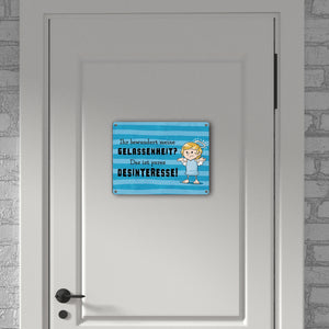 Engel Metallschild in 15x20 cm mit Spruch- Ich spreche Ironie mit Sarkasmus-Akzent