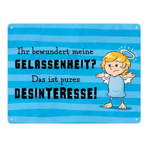 Engel Metallschild in 15x20 cm mit Spruch- Ich spreche Ironie mit Sarkasmus-Akzent