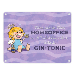 Engel Metallschild in 15x20 cm mit Spruch- Ich spreche Ironie mit Sarkasmus-Akzent