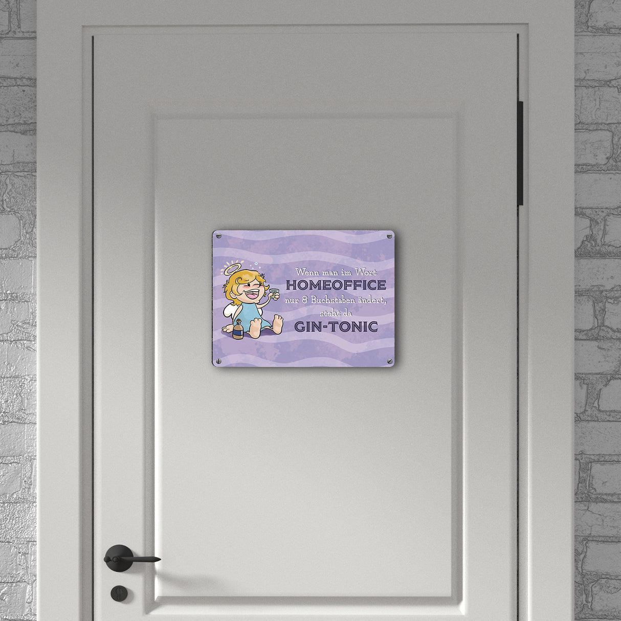 Engel Metallschild in 15x20 cm mit Spruch- Ich spreche Ironie mit Sarkasmus-Akzent