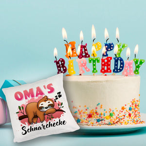 Faultier Kissen mit Spruch Oma's Schnarchecke
