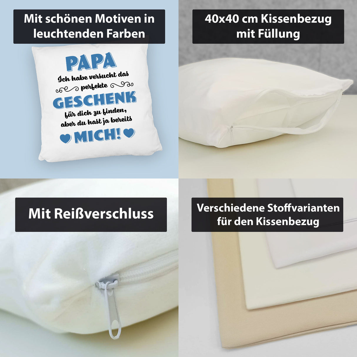 Kissen mit Spruch Mama ich habe versucht das beste Geschenk zu finden