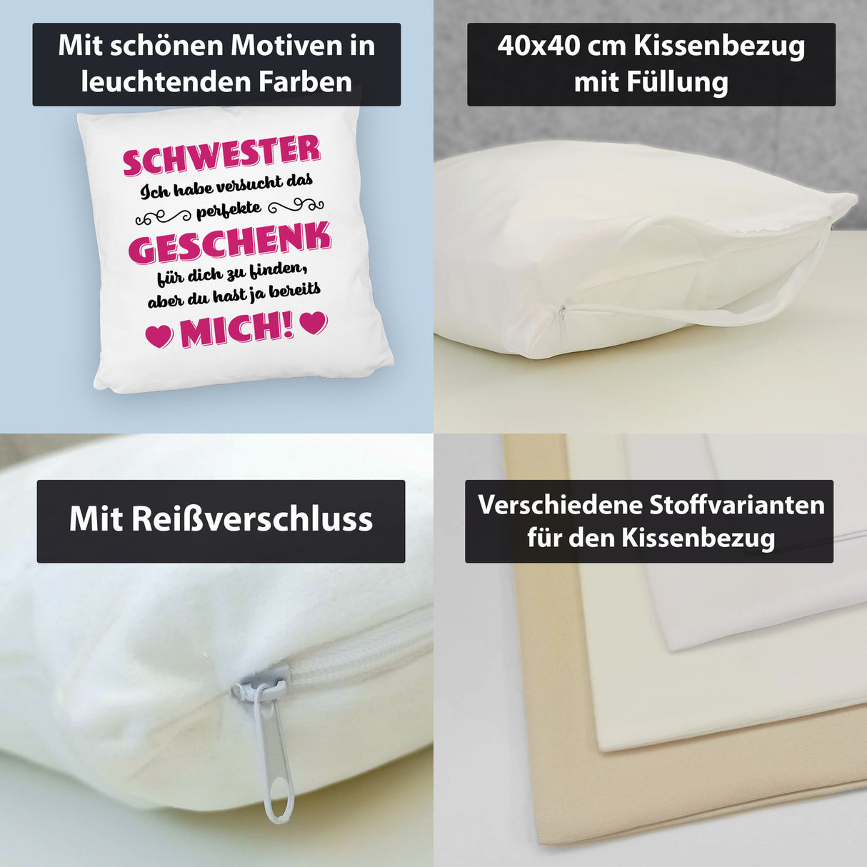 Kissen mit Spruch Mama ich habe versucht das beste Geschenk zu finden