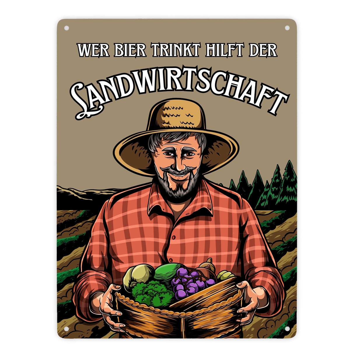 Wer Bier trinkt hilft der Landwirtschaft Metallschild in 15x20 cm
