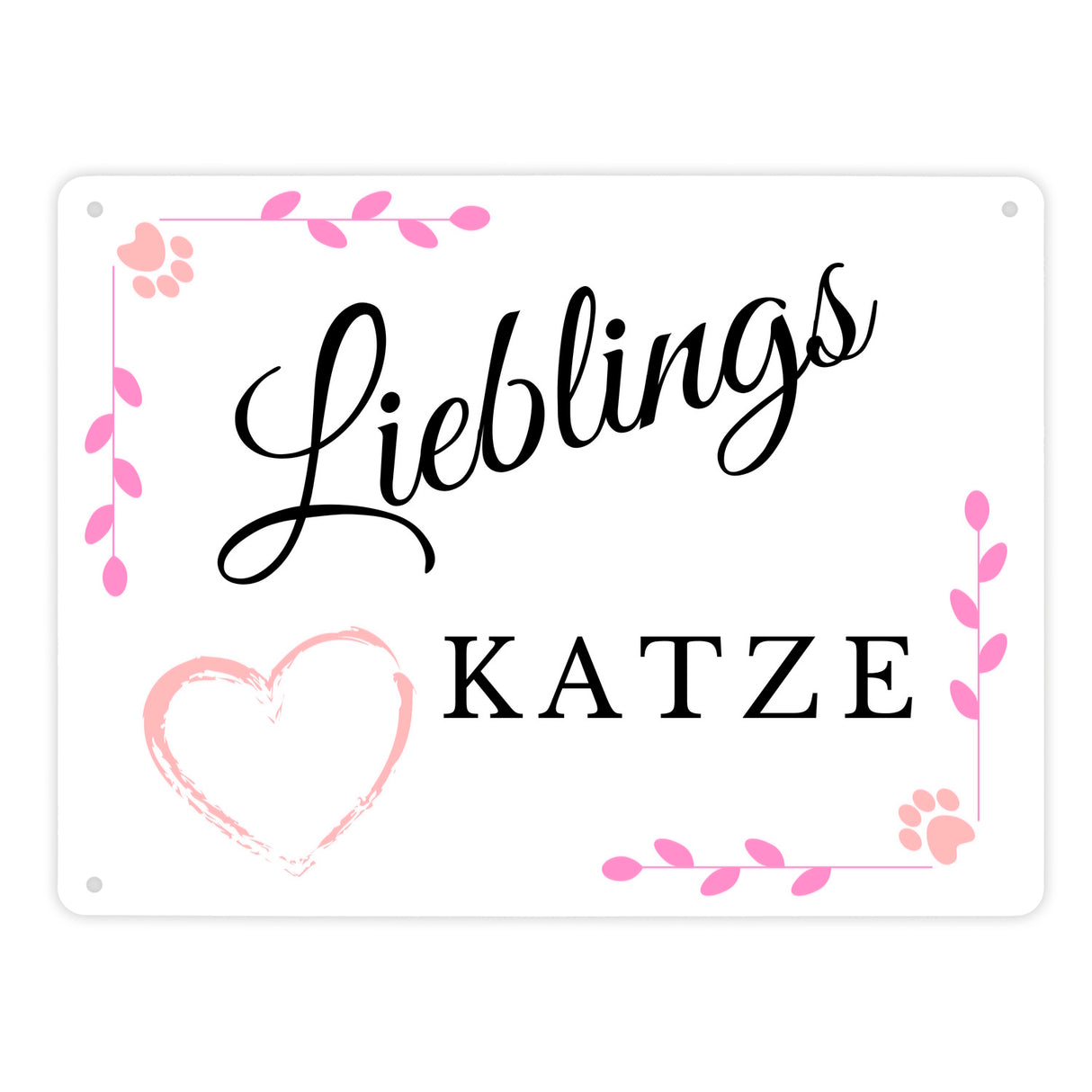 Lieblings Katze Metallschild in 15x20 cm für den Schlafplatz der Katze
