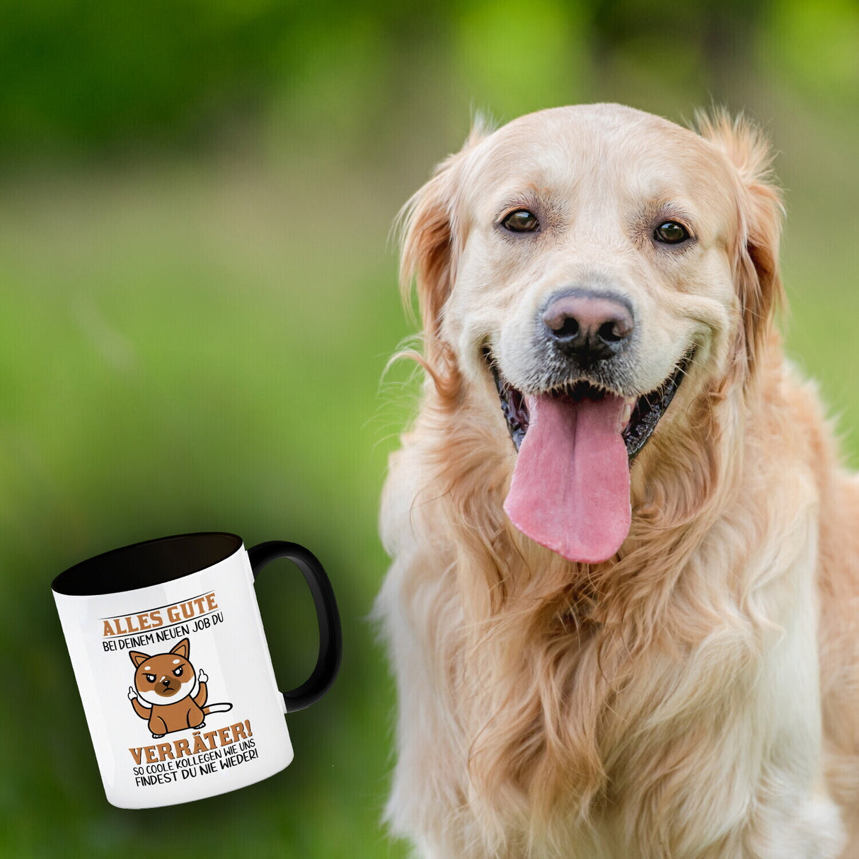 Verräter Kaffeebecher mit Spruch Alles Gute bei deinem neuen Job