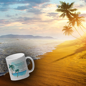 Strandkorb und Meerblick Kaffeebecher mit Spruch