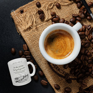 Ich bin auf dem Dorf groß geworden Kaffeebecher mit Spruch