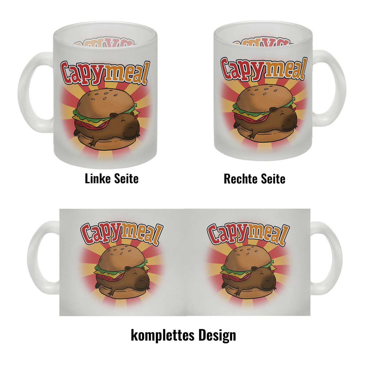 Capymeal Kaffeebecher mit Capybara Motiv für Fastfood Junkies