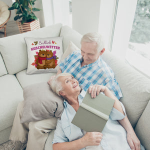 Endlich Kuschelwetter herbstliches Kissen mit Bärenpaar