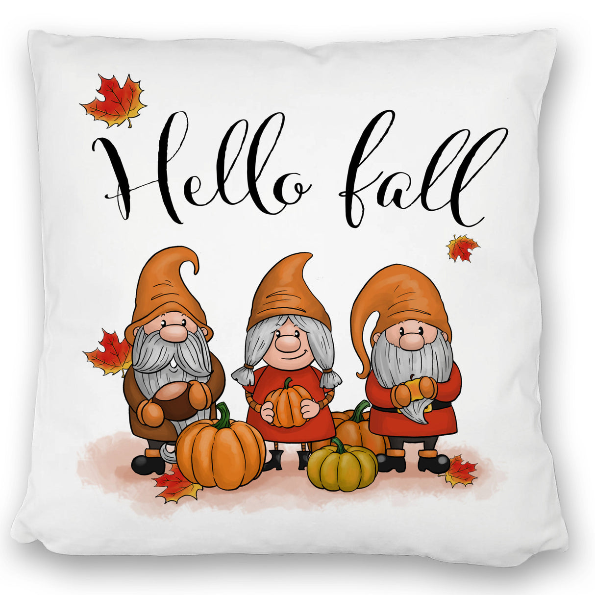 Herbst Kissen - Hello fall mit niedlichen Gnomen
