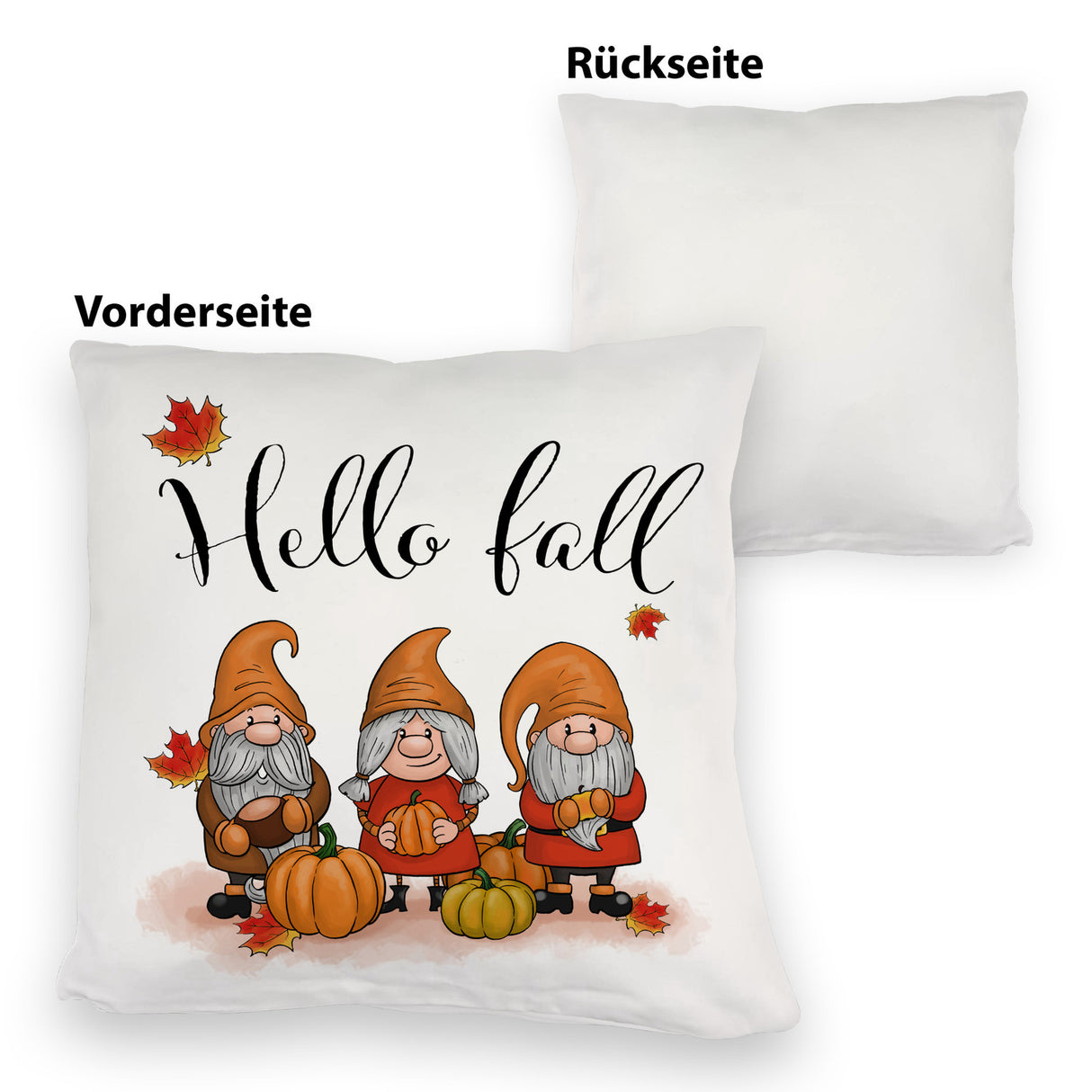 Herbst Kissen - Hello fall mit niedlichen Gnomen