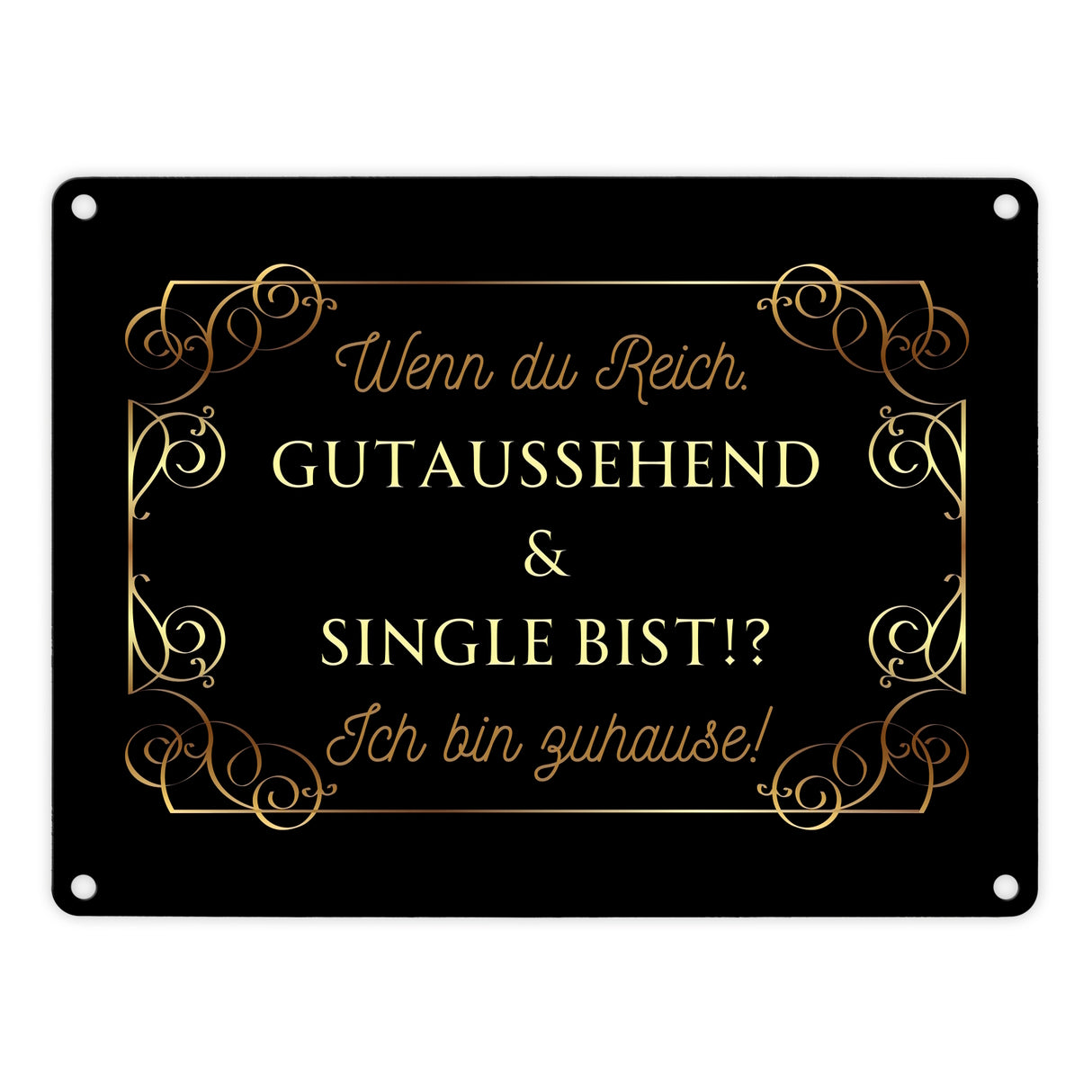 Wenn du reich, gutaussehend und Single bist Metallschild in 15x20 cm