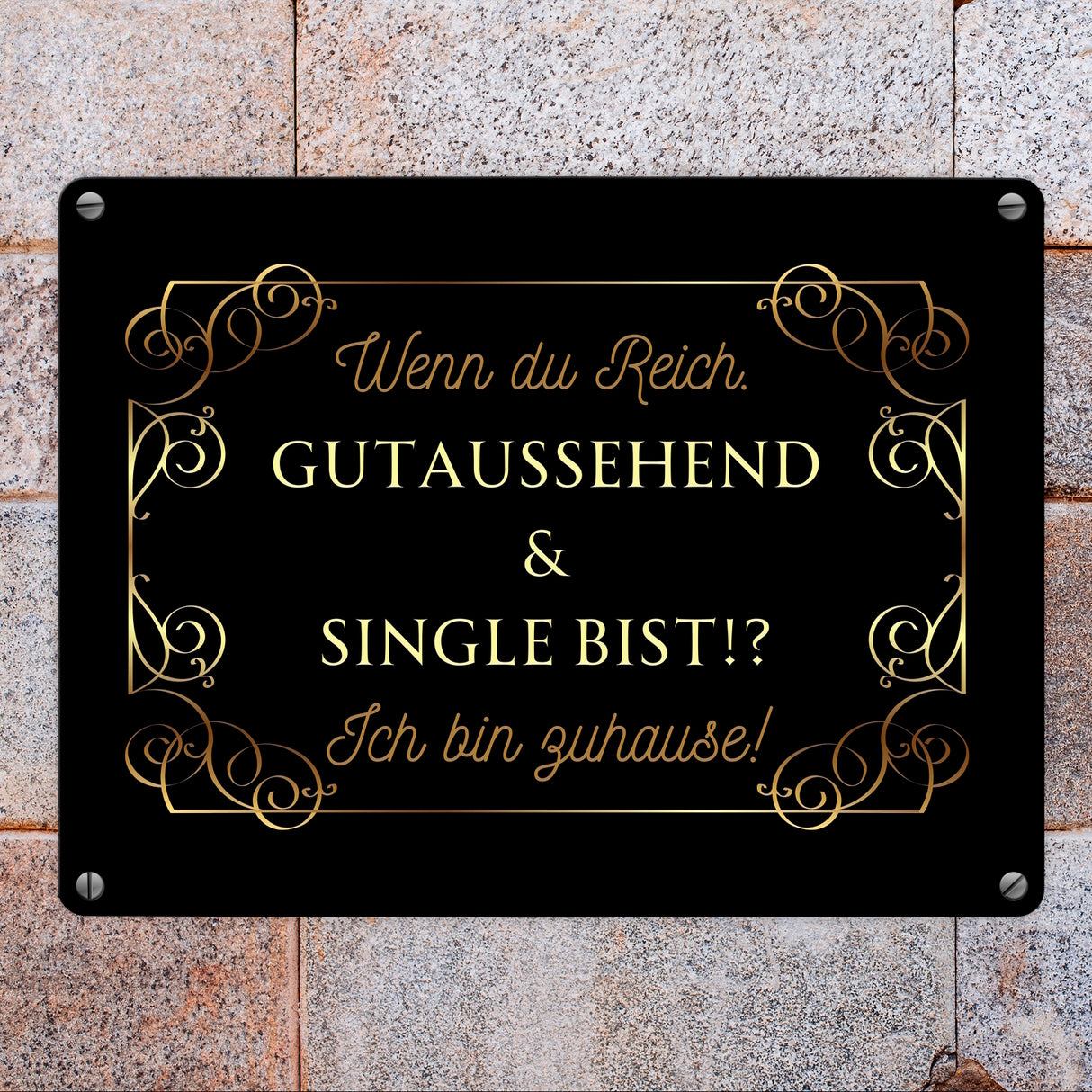 Wenn du reich, gutaussehend und Single bist Metallschild in 15x20 cm
