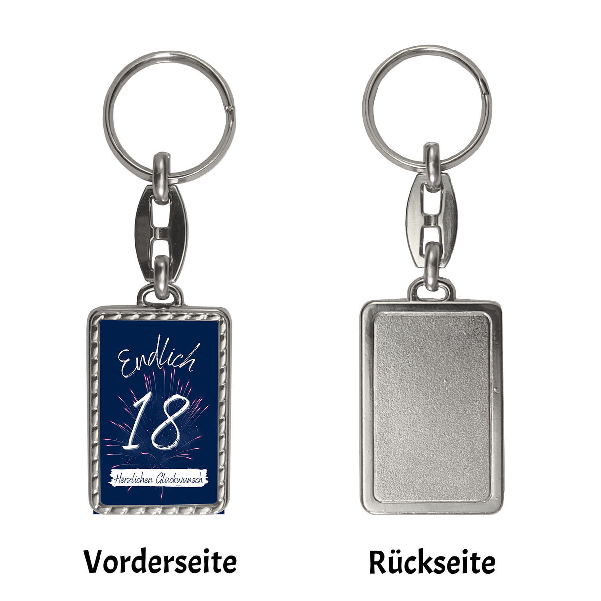 Endlich 18 Schlüsselanhänger mit Spruch Herzlichen Glückwunsch