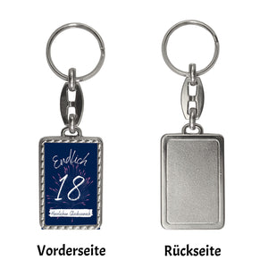 Endlich 18 Schlüsselanhänger mit Spruch Herzlichen Glückwunsch