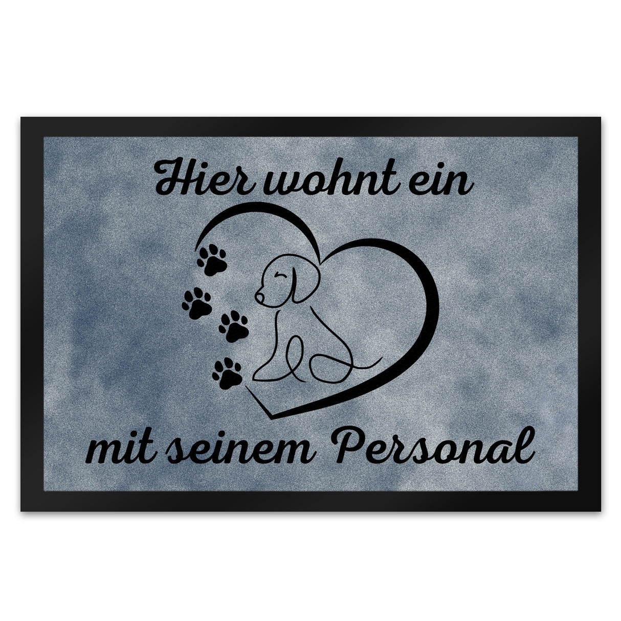 Fußmatte in 35x50 cm - Hier wohnt ein Hund mit seinem Personal