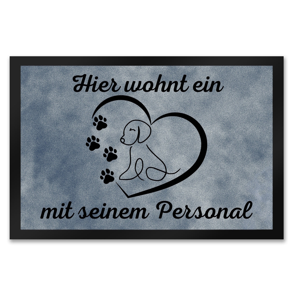 Fußmatte in 35x50 cm - Hier wohnt ein Hund mit seinem Personal