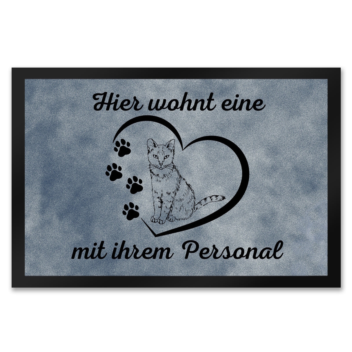 Fußmatte in 35x50 cm - Hier wohnt eine Katze mit ihrem Personal