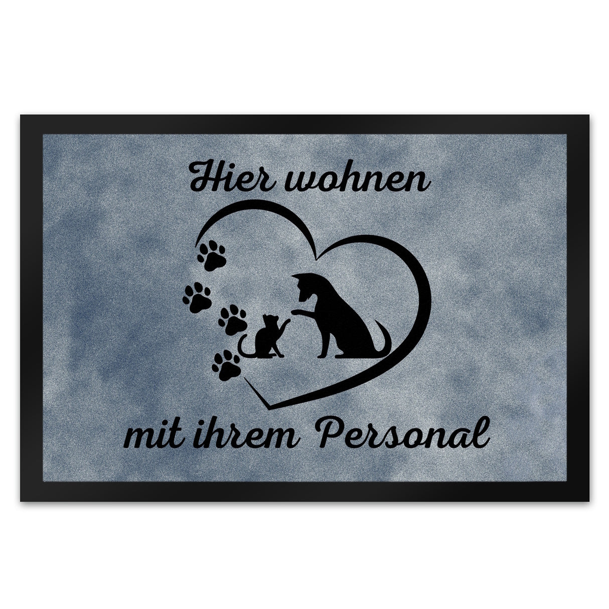 Fußmatte in 35x50 cm - Hier wohnen Haustiere mit ihrem Personal