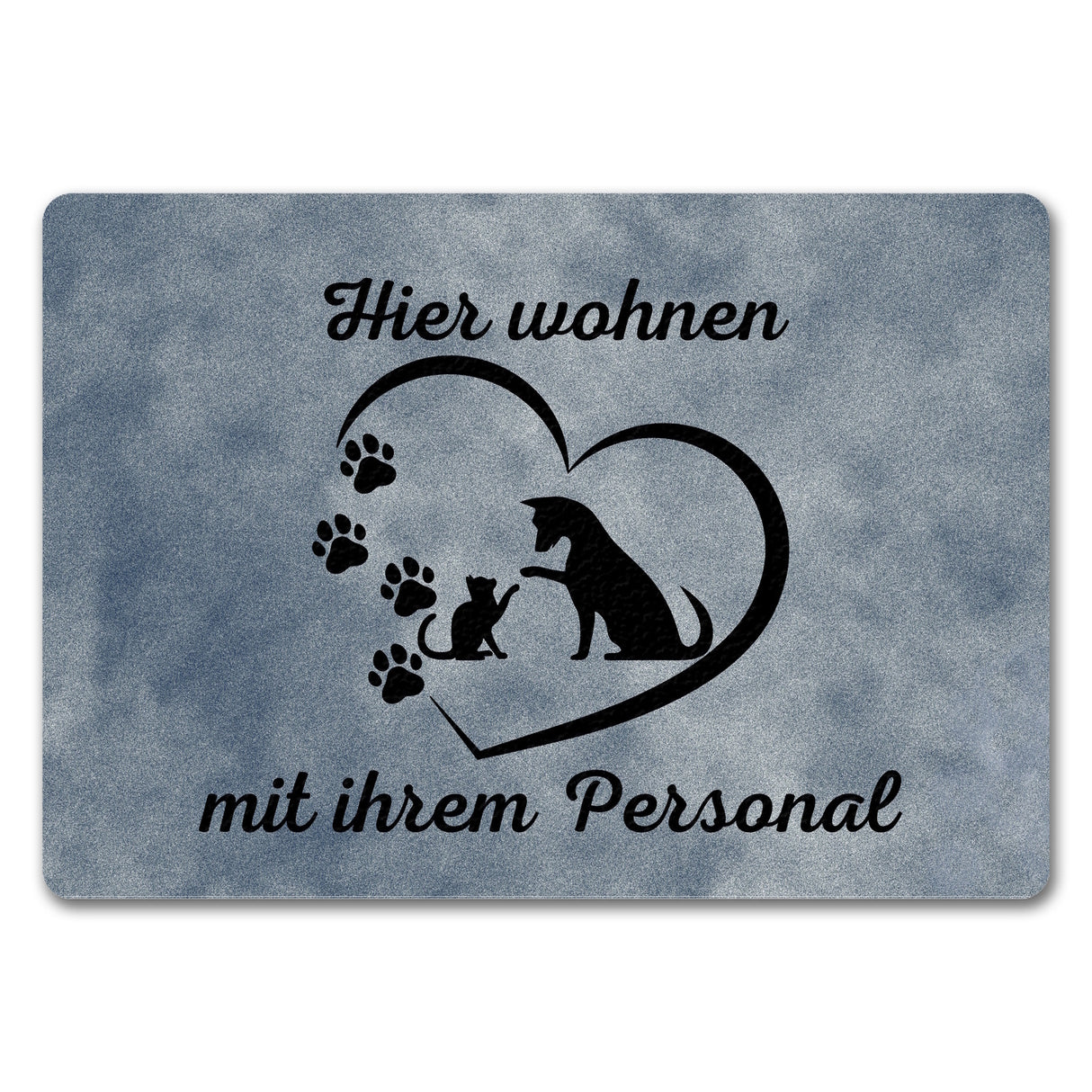 Fußmatte in 35x50 cm - Hier wohnen Haustiere mit ihrem Personal