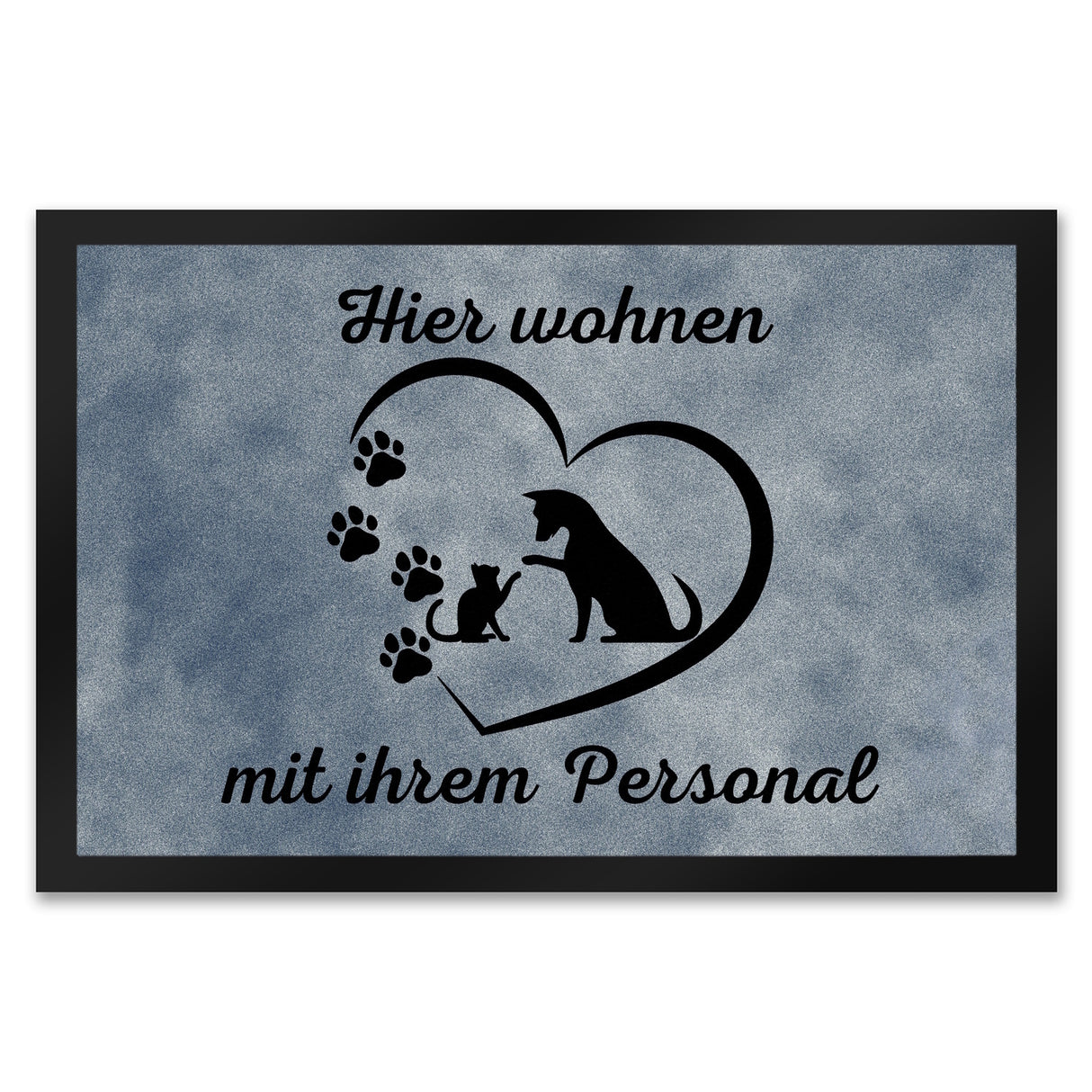 Fußmatte in 35x50 cm - Hier wohnen Haustiere mit ihrem Personal