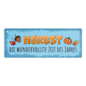 Herbst Metallschild mit Spruch Die wundervollste Zeit des Jahres