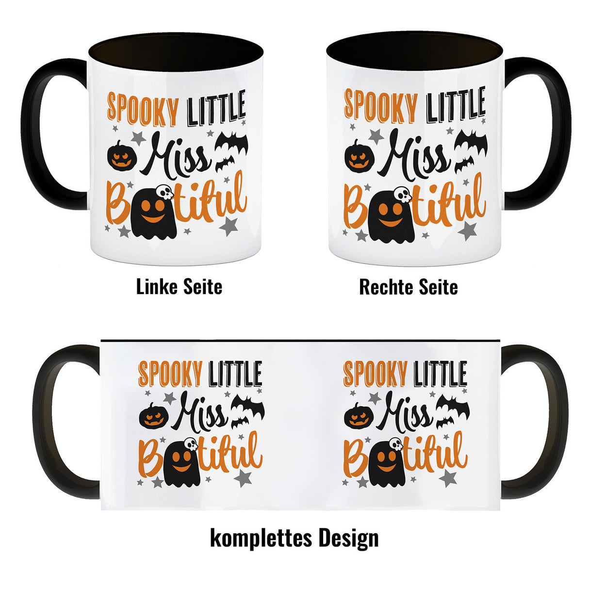 Geister Kaffeebecher mit Spruch- Spooky little Miss Bootiful