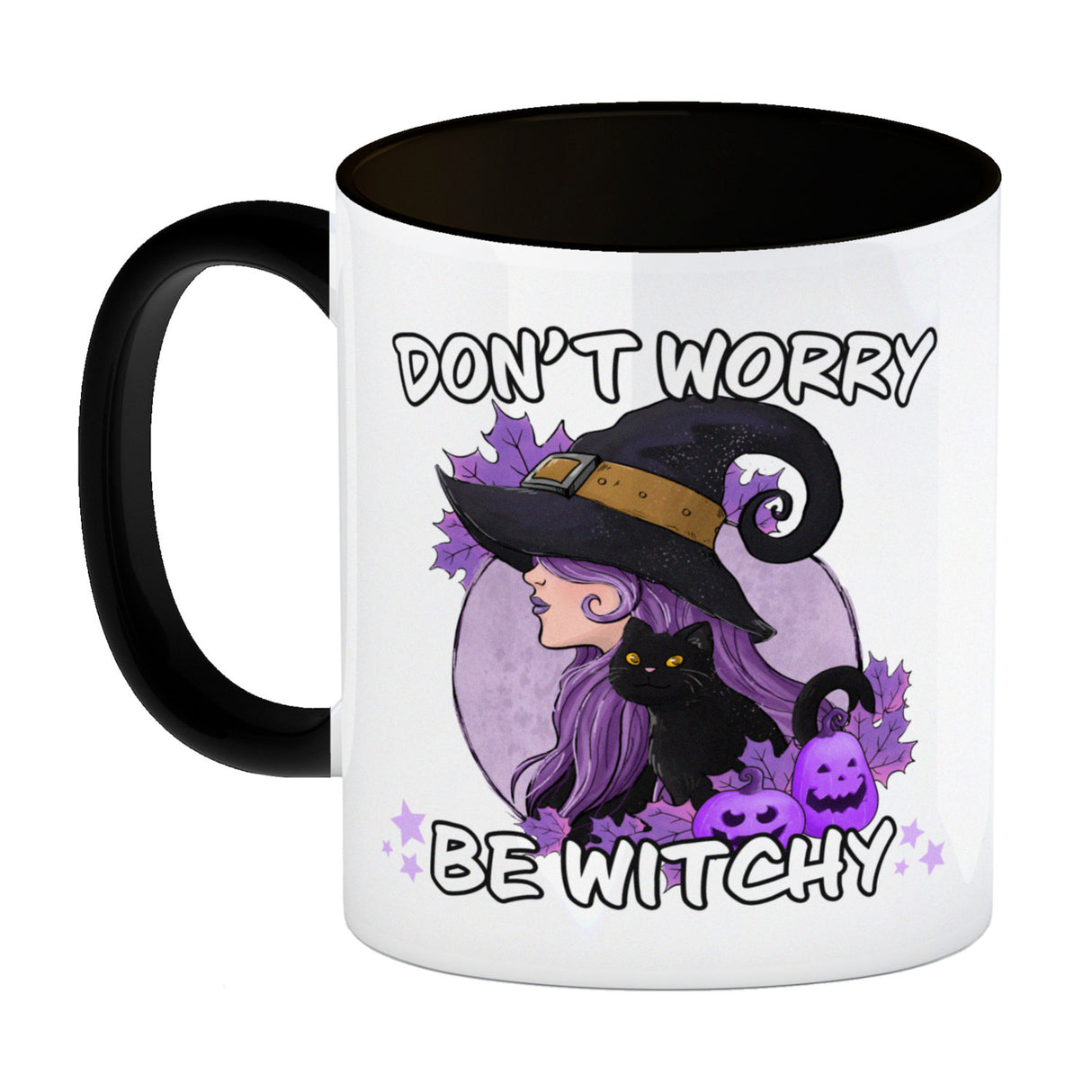 Hexen Kaffeebecher mit Spruch- Don't worry be witchy