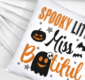 Geister Kissen mit Spruch - Spooky little Miss Bootiful