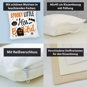 Geister Kissen mit Spruch - Spooky little Miss Bootiful