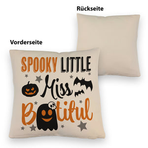 Geister Kissen mit Spruch - Spooky little Miss Bootiful