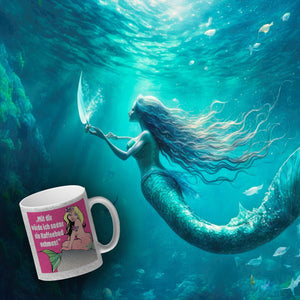 Kaffeebad mit Meerjungfrau Kaffeebecher in pink