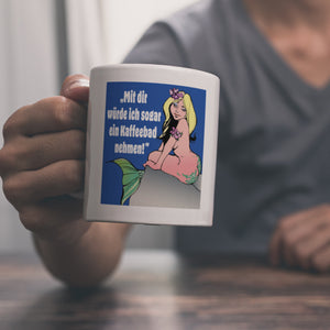 Kaffeebad mit Meerjungfrau Kaffeebecher in pink